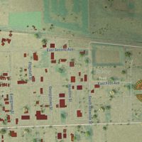 Second close-up of the map of Yuma, Colorado print showing more streets and buildings