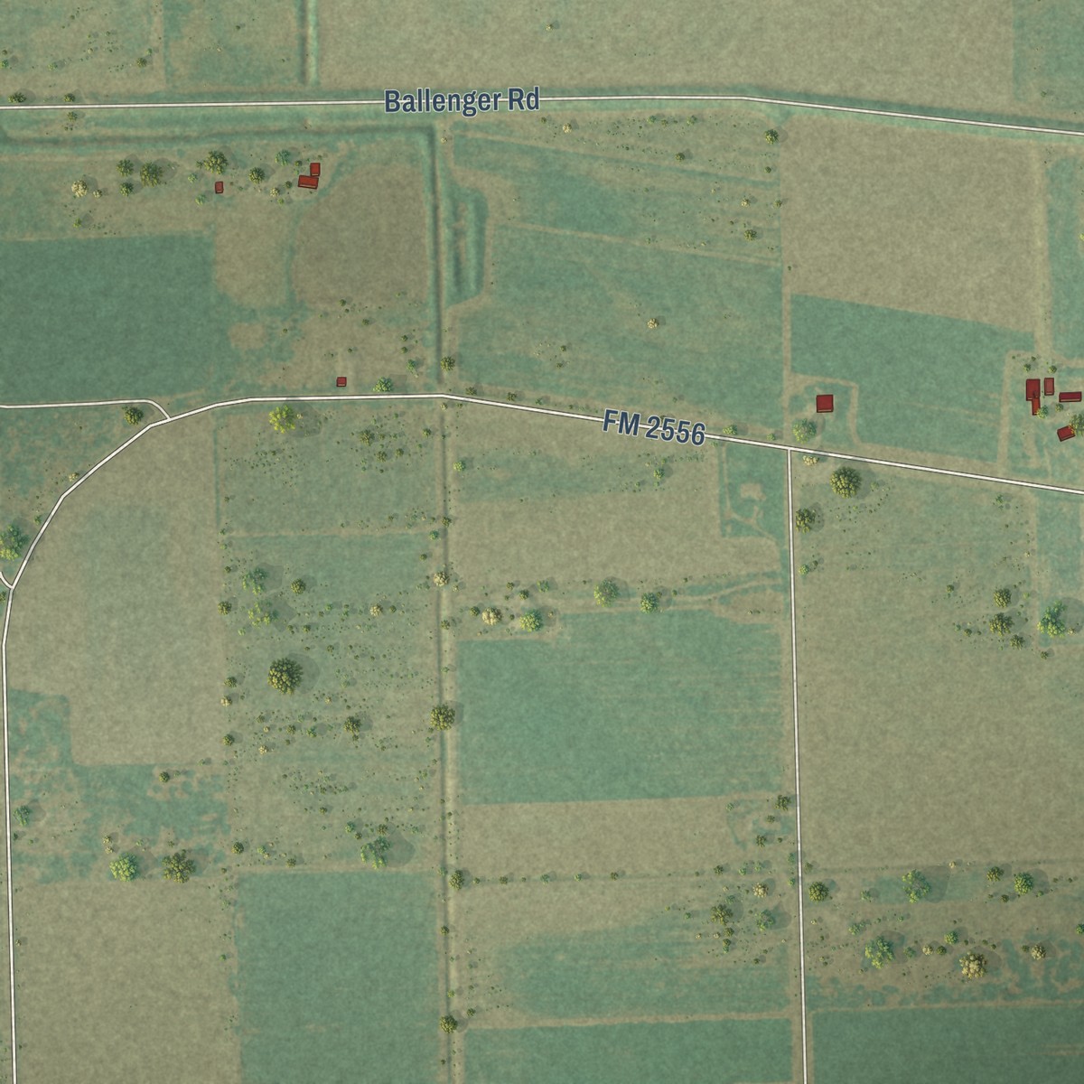 Second close-up of the map of Yznaga, Texas print showing more streets and buildings