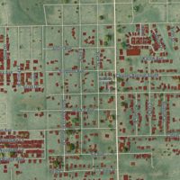 Second close-up of the map of Zephyrhills South, Florida print showing more streets and buildings