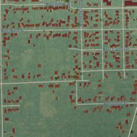 Second close-up of the map of Zilwaukee, Michigan print showing more streets and buildings