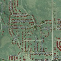 Second close-up of the map of Zimmerman, Minnesota print showing more streets and buildings