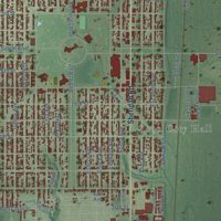 Second close-up of the map of Zion, Illinois print showing more streets and buildings