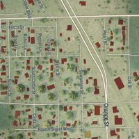 Second close-up of the map of Zolfo Springs, Florida print showing more streets and buildings