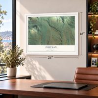 Zortman, Montana map, 18 x 24 inch print in a white frame in a home office