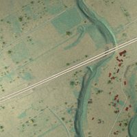 Second close-up of the map of Zuehl, Texas print showing more streets and buildings