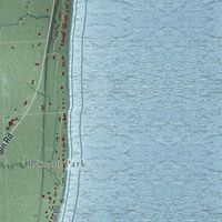 Second close-up of the map of Alabaster, Michigan print showing more streets and buildings