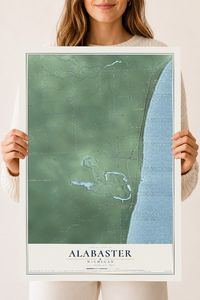 Map of Alabaster, Michigan, 18 x 24 inch unframed archival matte print