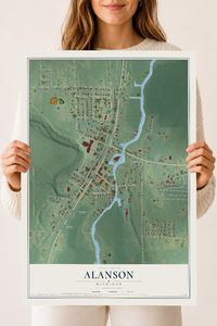 Map of Alanson, Michigan, 18 x 24 inch unframed archival matte print