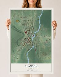 Map of Alanson, Michigan, 24 x 36 inch unframed archival matte print