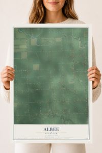 Map of Albee, Michigan, 18 x 24 inch unframed archival matte print