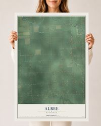 Map of Albee, Michigan, 24 x 36 inch unframed archival matte print