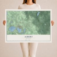 Map of Albert, Michigan, 24 x 36 inch unframed archival matte print