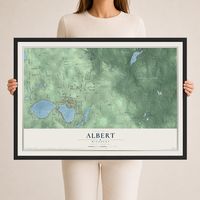Map of Albert, Michigan, 24 x 36 inch print in a black wood frame