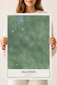 Map of Algansee, Michigan, 18 x 24 inch unframed archival matte print