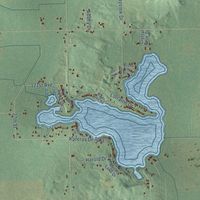 Second close-up of the map of Allegan, Allegan County, Michigan print showing more streets and buildings