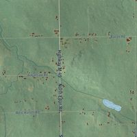 Second close-up of the map of Allen, Hillsdale County, Michigan print showing more streets and buildings