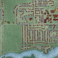 Second close-up of the map of Alma, Michigan print showing more streets and buildings