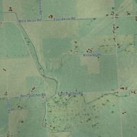 Second close-up of the map of Almer, Michigan print showing more streets and buildings