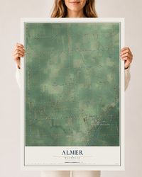 Map of Almer, Michigan, 24 x 36 inch unframed archival matte print