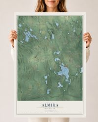Map of Almira, Michigan, 24 x 36 inch unframed archival matte print