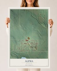 Map of Alpha, Michigan, 24 x 36 inch unframed archival matte print