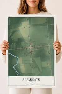 Map of Applegate, Michigan, 18 x 24 inch unframed archival matte print