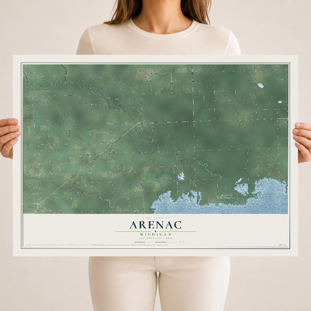 Map of Arenac, Michigan, 18 x 24 inch unframed archival matte print