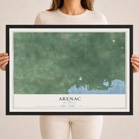 Map of Arenac, Michigan, 18 x 24 inch print in a black wood frame