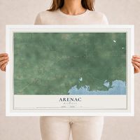 Map of Arenac, Michigan, 18 x 24 inch print in a white wood frame