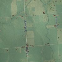 Close-up of the map of Argyle, Michigan print showing street and building detail