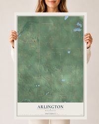 Map of Arlington, Michigan, 24 x 36 inch unframed archival matte print