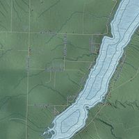 Second close-up of the map of Arvon, Michigan print showing more streets and buildings