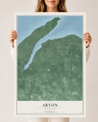 Map of Arvon, Michigan, 24 x 36 inch unframed archival matte print