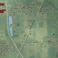 Second close-up of the map of Ash, Michigan print showing more streets and buildings