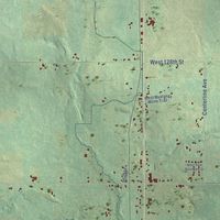 Second close-up of the map of Ashland, Michigan print showing more streets and buildings