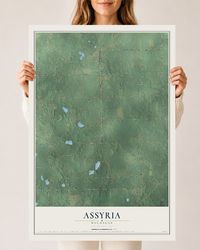 Map of Assyria, Michigan, 24 x 36 inch unframed archival matte print