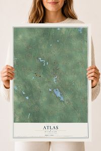Map of Atlas, Michigan, 18 x 24 inch unframed archival matte print