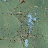 Close-up of the map of Attica, Michigan print showing street and building detail