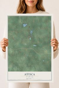 Map of Attica, Michigan, 18 x 24 inch unframed archival matte print
