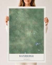 Map of Bainbridge, Michigan, 24 x 36 inch unframed archival matte print