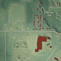 Second close-up of the map of Bangor, Michigan print showing more streets and buildings