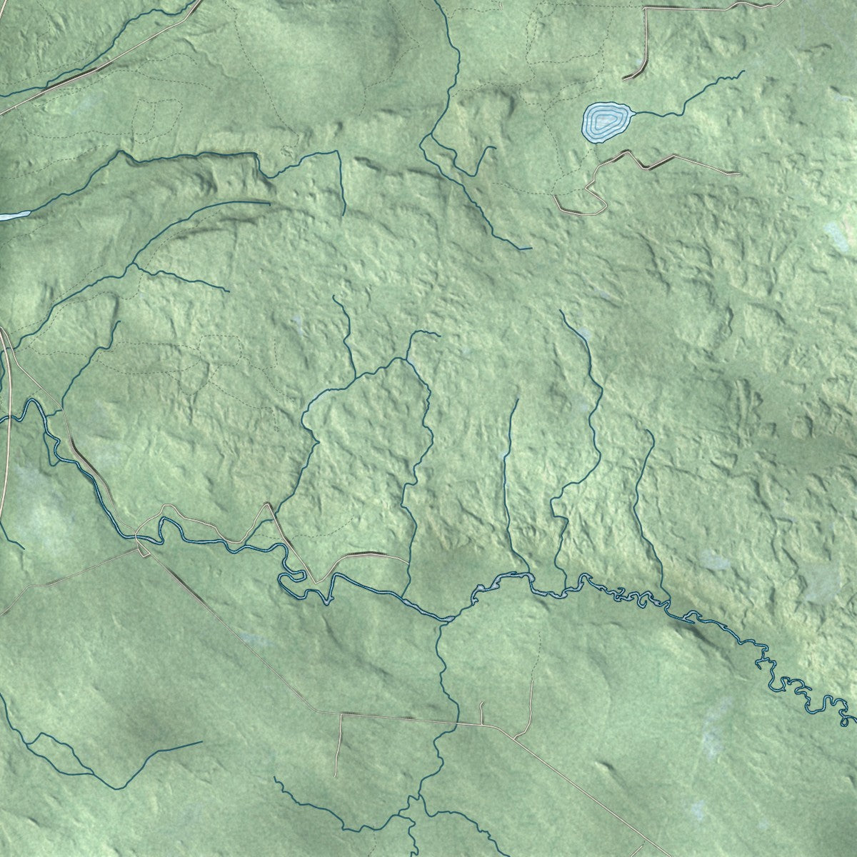 Second close-up of the map of Baraga, Baraga County, Michigan print showing more streets and buildings