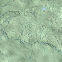 Second close-up of the map of Baraga, Baraga County, Michigan print showing more streets and buildings