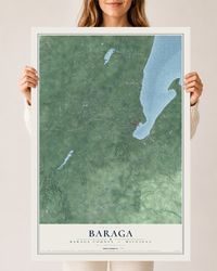 Map of Baraga, Baraga County, Michigan, 24 x 36 inch unframed archival matte print