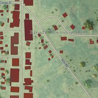 Second close-up of the map of Baroda, Michigan print showing more streets and buildings