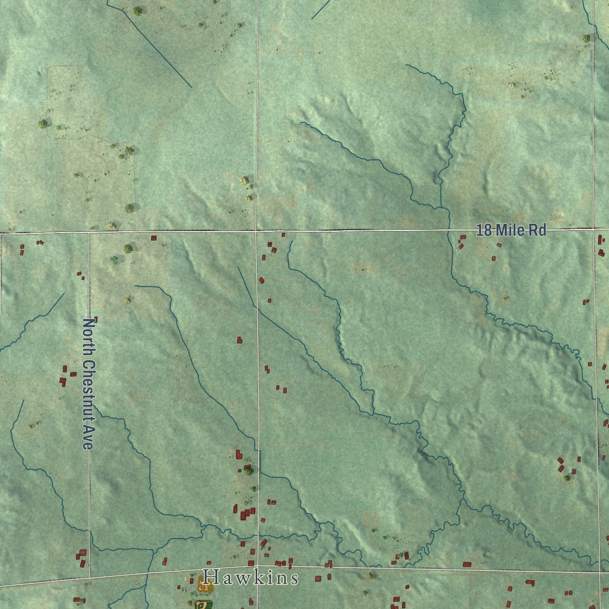 Second close-up of the map of Barton, Michigan print showing more streets and buildings