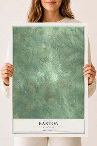 Map of Barton, Michigan, 18 x 24 inch unframed archival matte print