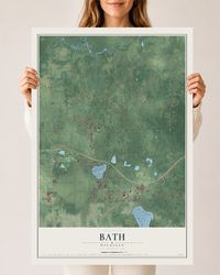 Map of Bath, Michigan, 24 x 36 inch unframed archival matte print