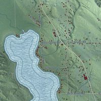 Second close-up of the map of Bear Creek, Michigan print showing more streets and buildings