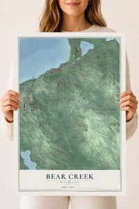 Map of Bear Creek, Michigan, 18 x 24 inch unframed archival matte print